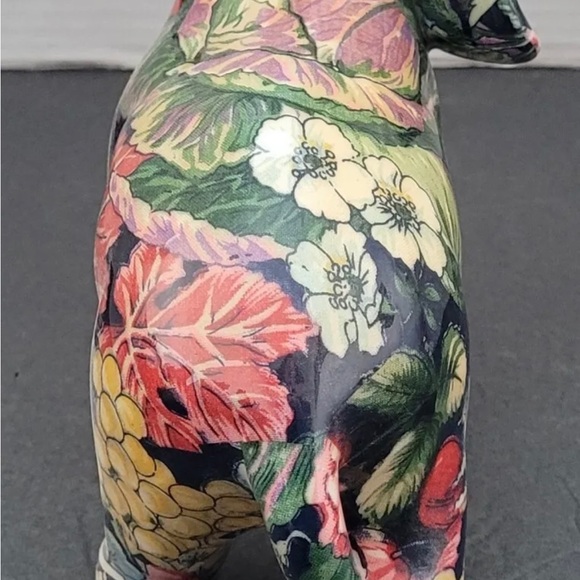 Decoupage Patchwork Multi-colored Floral Elephant Figurine - Picture 4 of 9